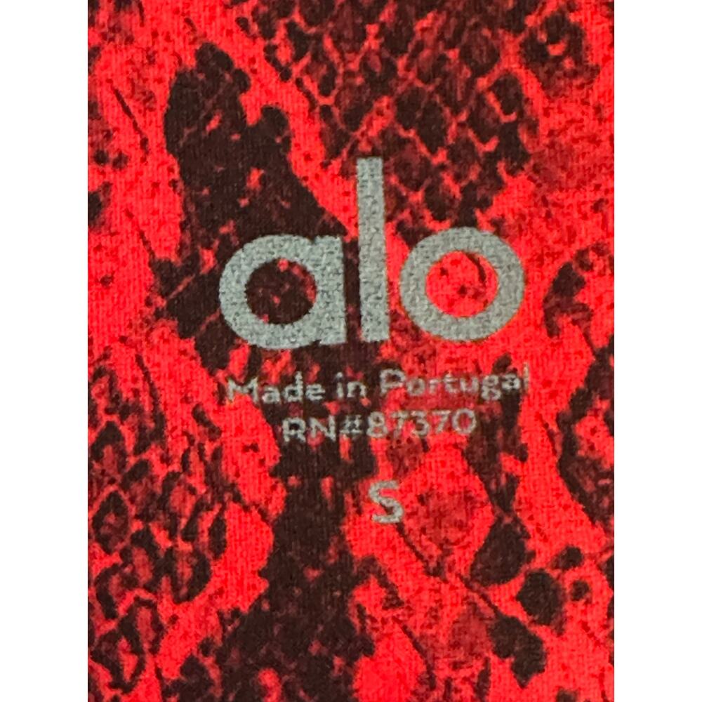 Alo Red Python Snake Print High Waist Vapor Biker… - image 3